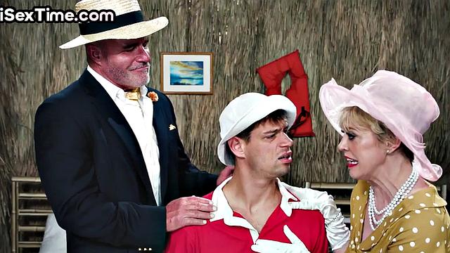 Bisexual lady with big boobs sucks and facesits in 3some