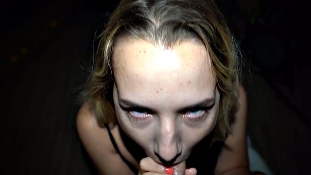 Watch this skinny amateur girlfriend give a BJ and take it from behind in POV doggy-style