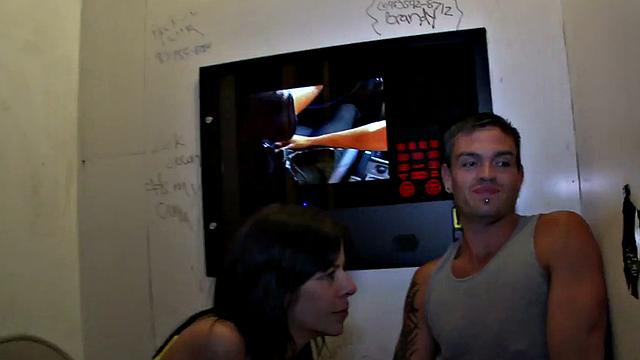 Fooled str8 gets gloryhole BJ in secret room till cum