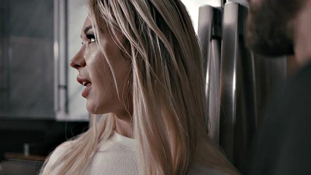 Busty trans MILF in lingerie bangs BFs asshole