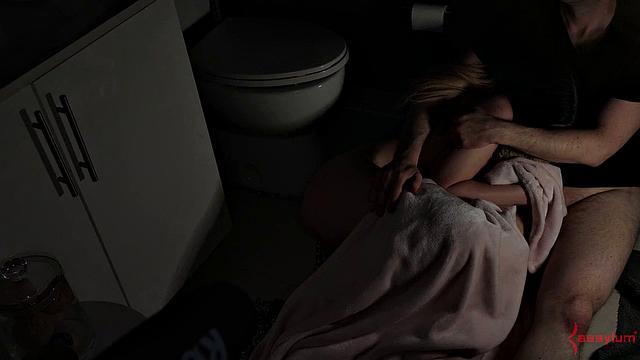 Bound sub throating cock