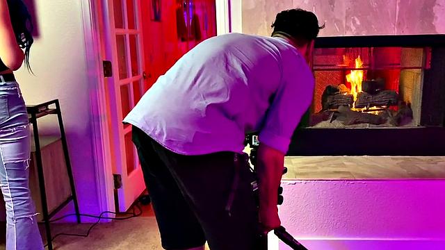 Strapon queer in underwear fucks 21yo petite in BTS 3way