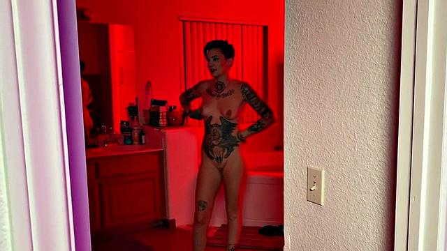 Strapon queer in underwear fucks 21yo petite in BTS 3way