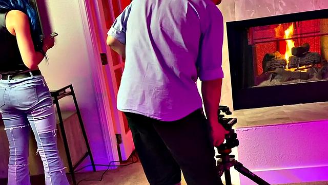 Strapon queer in underwear fucks 21yo petite in BTS 3way