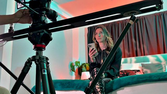 Strapon queer in underwear fucks 21yo petite in BTS 3way