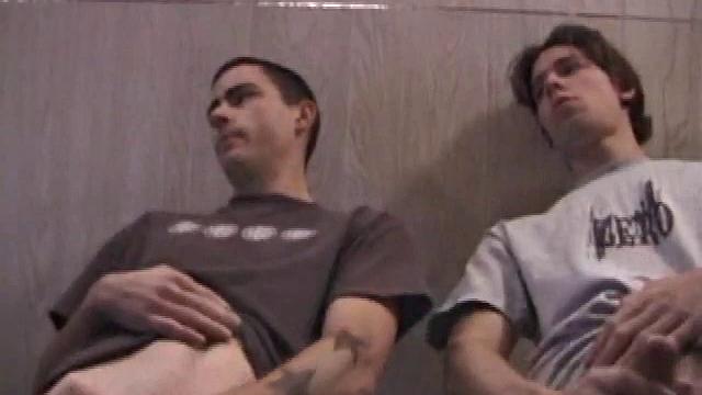 In this hot dual jerk off scene, Dan and Jayden get naked and start beating off over a glass table. The camera is positioned underneath the glass, capturing all the stroking action, and cum that shoots from their cocks.