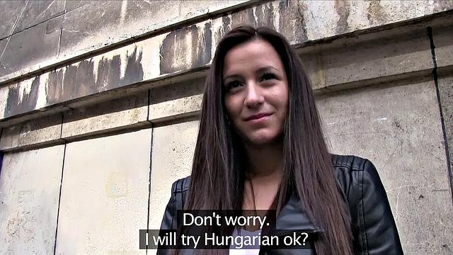 Cash-hungry brunette gives head in public restroom for cash