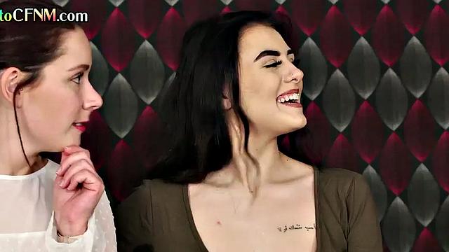 British CFNM throating together at the office