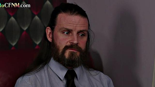 British CFNM throating together at the office