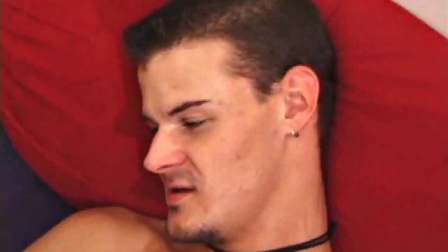 After Derrick Hanson and Justin Christopher have gotten naked and exchanged head, Justin demonstrates his self-sucking skills. Then they dock, easily stretching Justin's foreskin over Derrick's head.