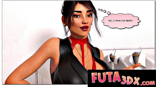 Futa3DX - Hot Brunette Fucked In Photo Session by Big Futa