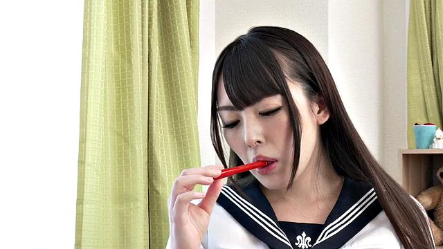 Japanese college babe solo after class