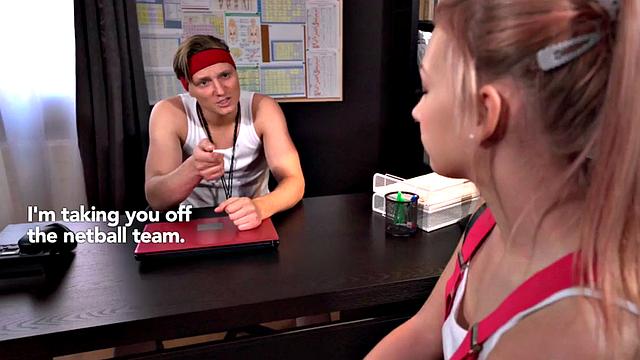 Kinky Euro student seduces coach for thong-fucking, pussy fingering, and more