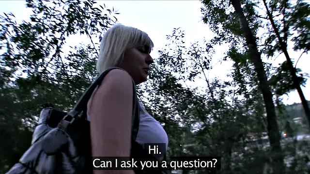 Short Blonde Flashes Tits And Fucks Dicks For Cash