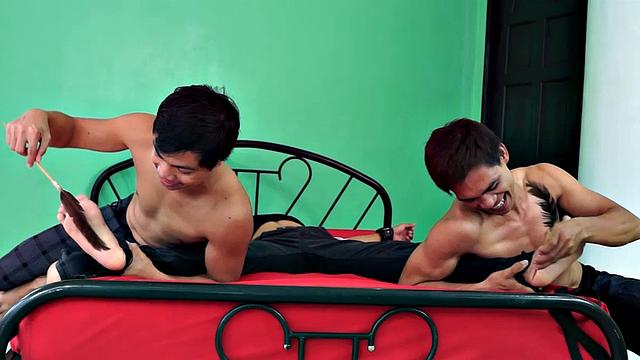 This is the first and only appearance of this cute, extremely ticklish Asian.