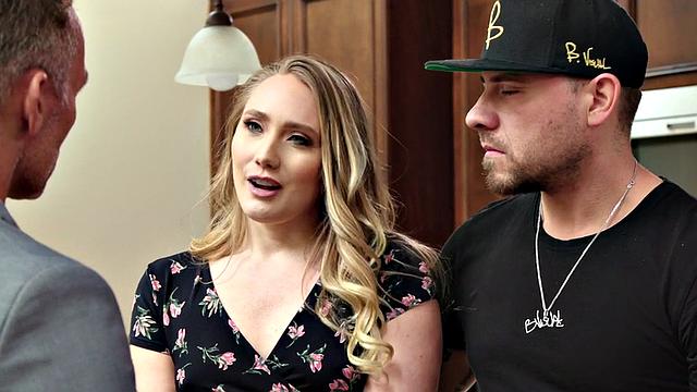 Oiled bigass babe rides neighbors cock after her BF left