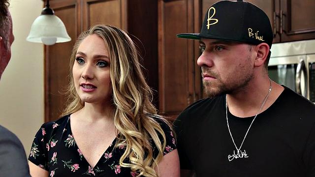 Oiled bigass babe rides neighbors cock after her BF left