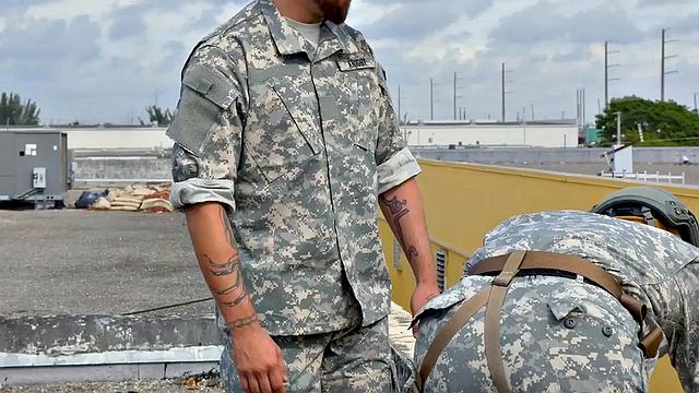 Seduced army gay fucked in doggystyle by nice dick