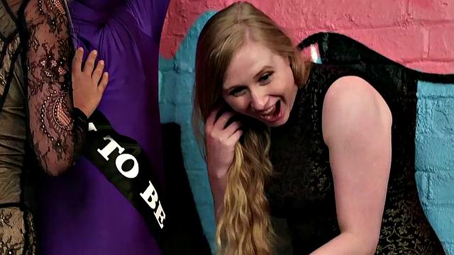 CFNM mistresses humiliating and tugging bound subs dick