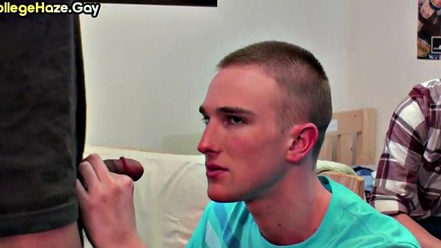 Real straight stud fucked in college dorm for frat