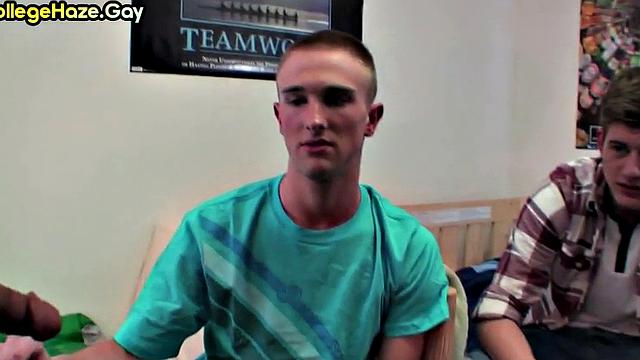 Real straight stud fucked in college dorm for frat