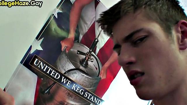 Real straight stud fucked in college dorm for frat