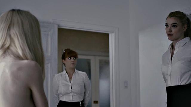 Kinky beauties finger before strapon fucking