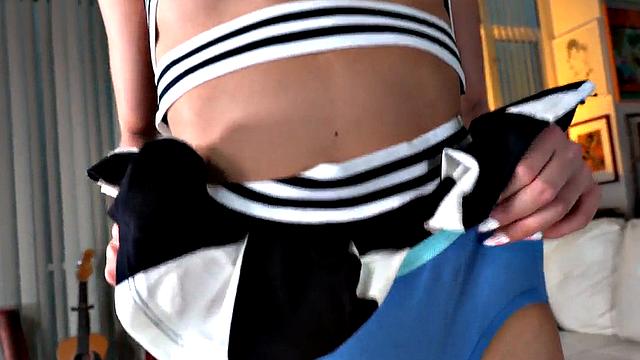 Petite POV amateur cheerleader fucked in tight twat