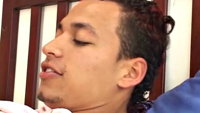 Latin boy Ever is on the bed stripping down for a hot jerk off session. Naked and stroking, he fingers his ass, before sliding anal beads in for extra stimulation.