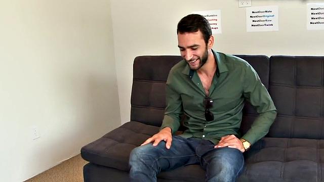 Watch this inked-out babe stroke his big dick and stroke it some more for a hot cumshot