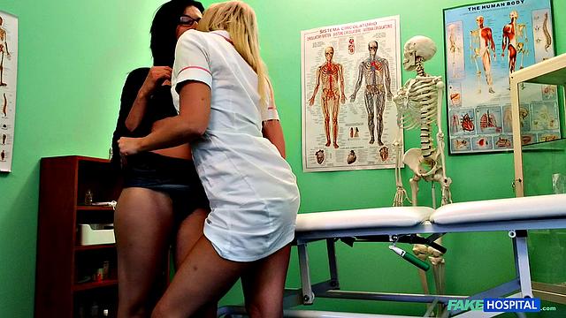 Dirty doctor and cleaning lady get down and dirty in the hospital