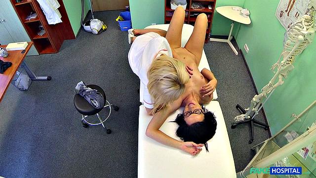 Dirty doctor and cleaning lady get down and dirty in the hospital