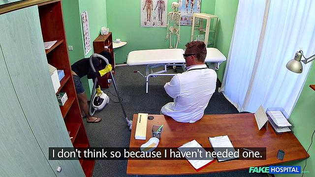 Dirty doctor and cleaning lady get down and dirty in the hospital