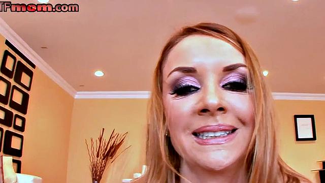 Real redhead MILF in sexy lingerie POV fucked