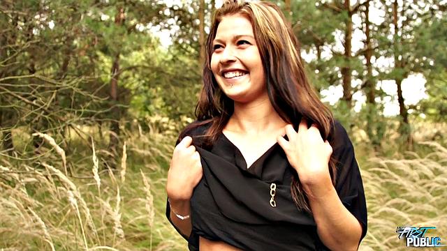 Slim girlfriend gets fucked outdoors