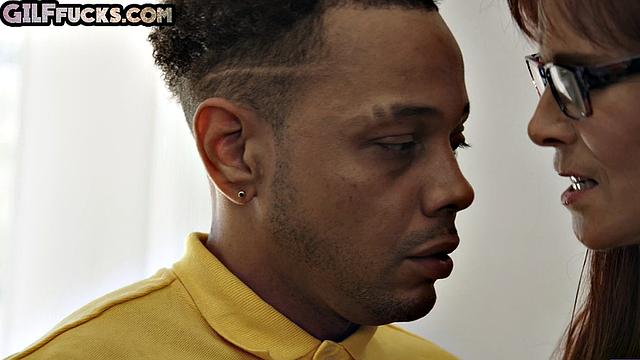 Mature lady drilled by 2 studs