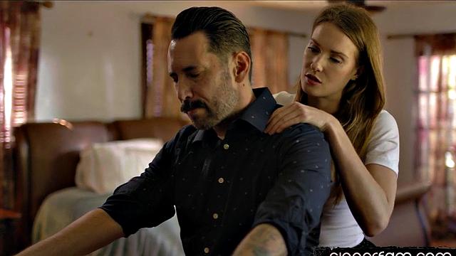 Stepdaughter massages stepdad to get fucked