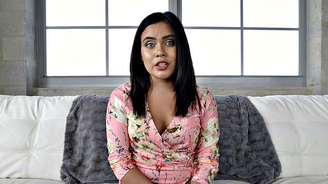 A brunette in pantyhose take it hard from behind in POV doggy-style action