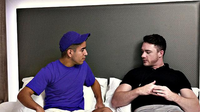 Short Latin jock bottoming for white trainer