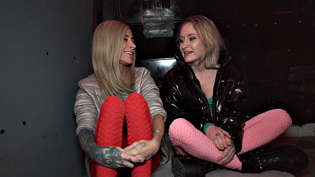 Real Euro inked sluts picked up, fucked in van