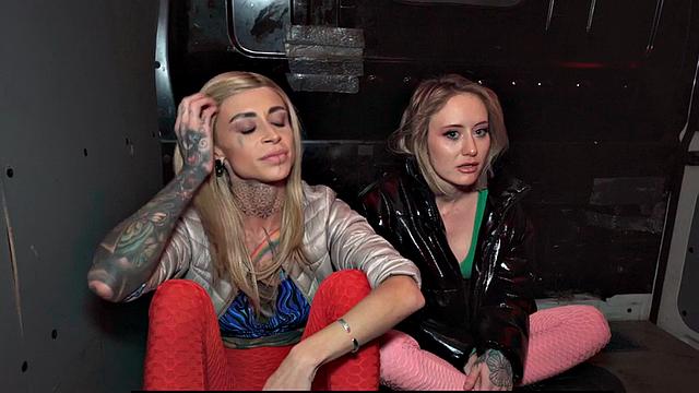 Real Euro inked sluts picked up, fucked in van