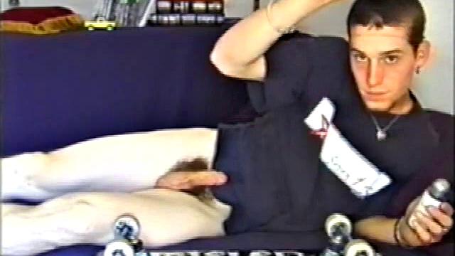 After getting naked and delivering a hot stroke show, Adam sprays cum up past his head, launches loads that plaster his eye shut, and makes such a mess that he has no choice but to take a shower, while we get to watch.