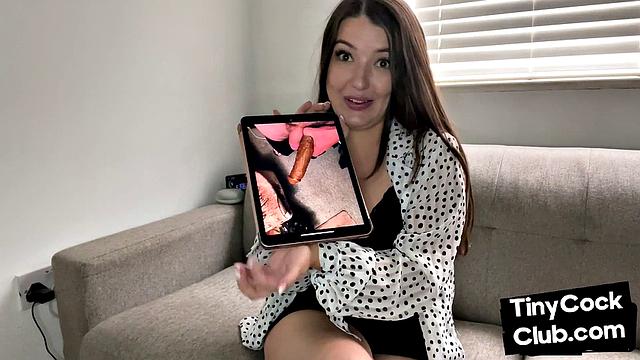 Pictures of small losers mocked by bigtitted babe