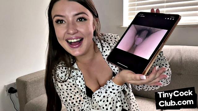 Pictures of small losers mocked by bigtitted babe