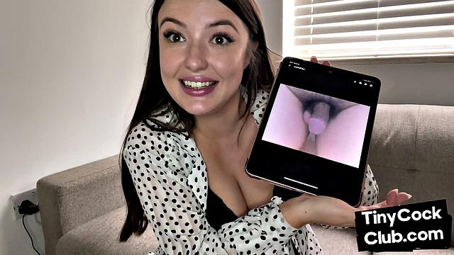 Pictures of small losers mocked by bigtitted babe