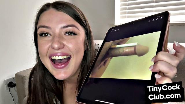 Pictures of small losers mocked by bigtitted babe