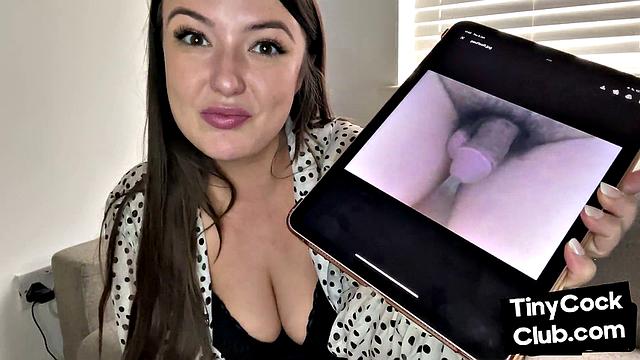 Pictures of small losers mocked by bigtitted babe