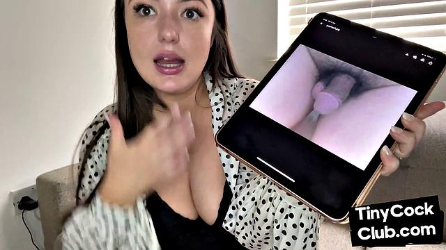 Pictures of small losers mocked by bigtitted babe