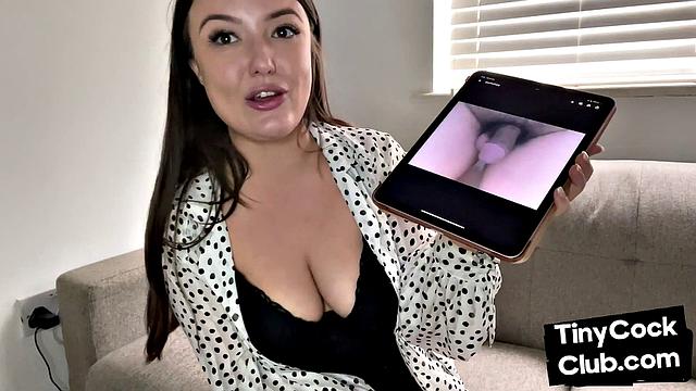 Pictures of small losers mocked by bigtitted babe