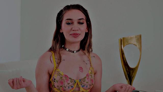 Lingerie babe wanking in POV